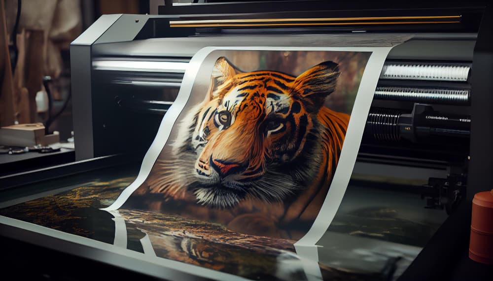 Printer printing tiger